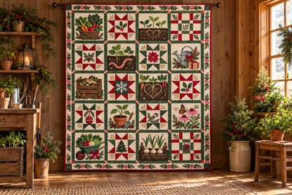 Roots of Christmas Quilt Blanket — hanging mockup