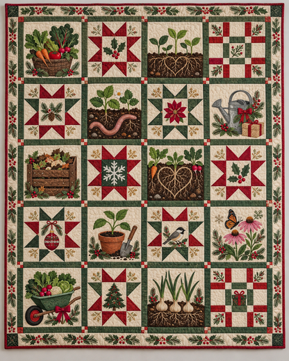 Roots of Christmas Quilt Blanket — main design