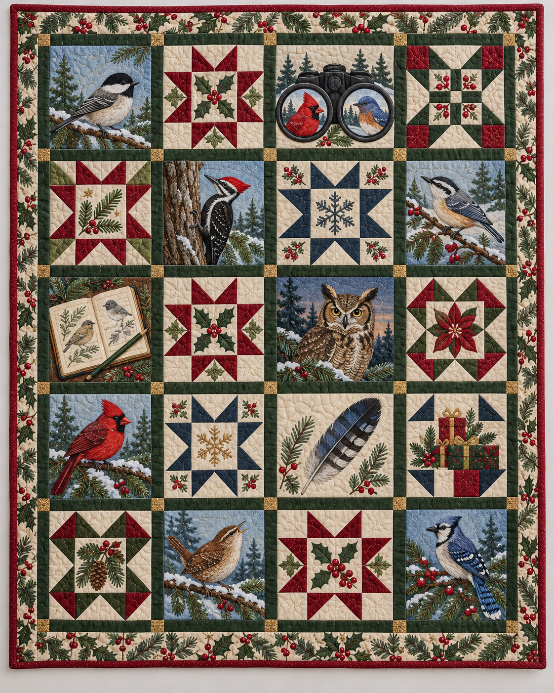 Winter Wings Quilt Blanket — main design