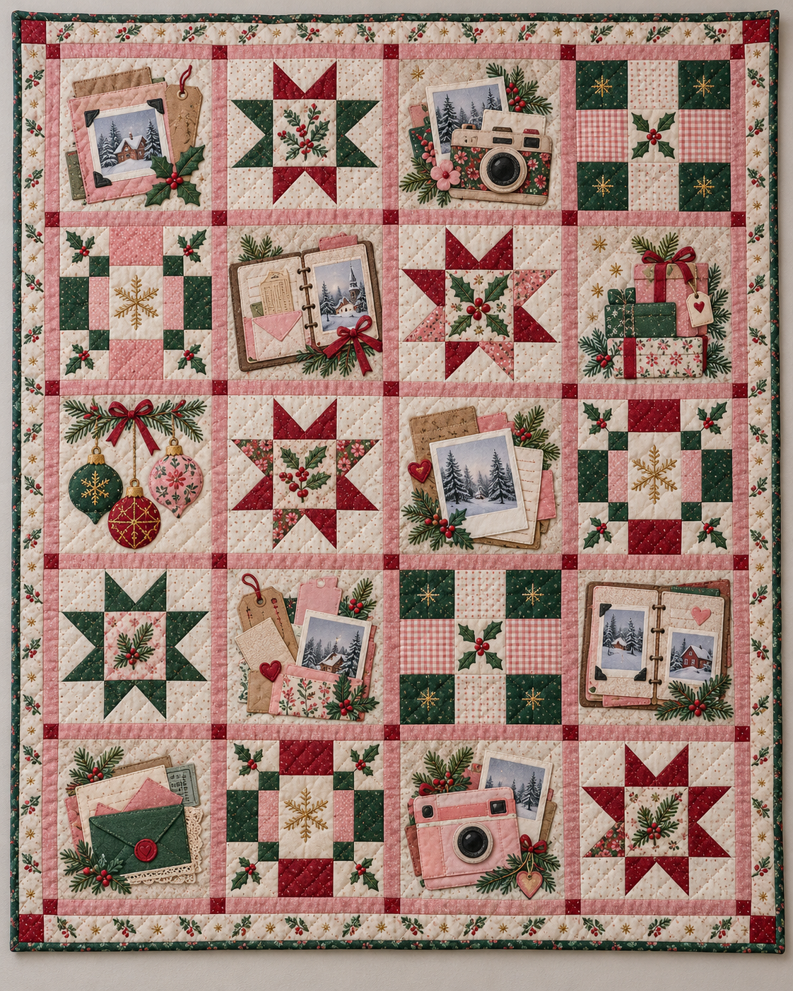 Christmas Memories Quilt Blanket — main design
