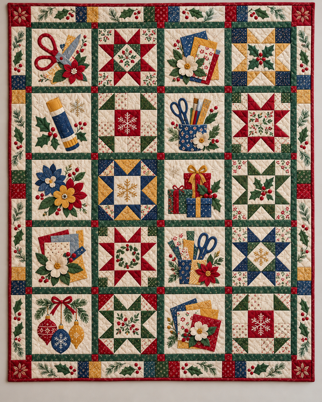 Paper Petals & Presents Quilt Blanket — main design