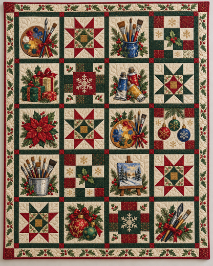 Christmas on the Palette Quilt Blanket — main design