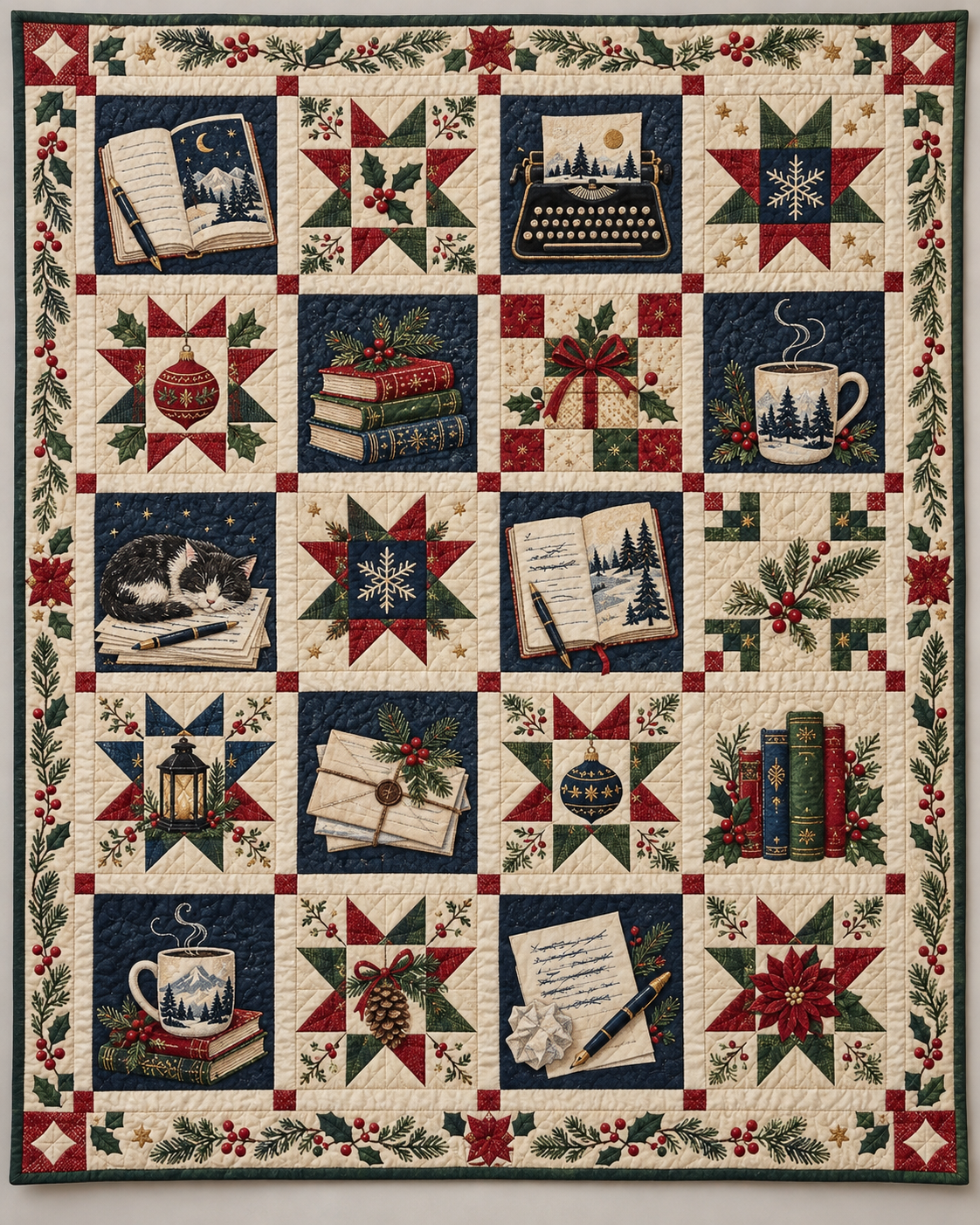 Christmas Between the Lines Quilt Blanket — main design