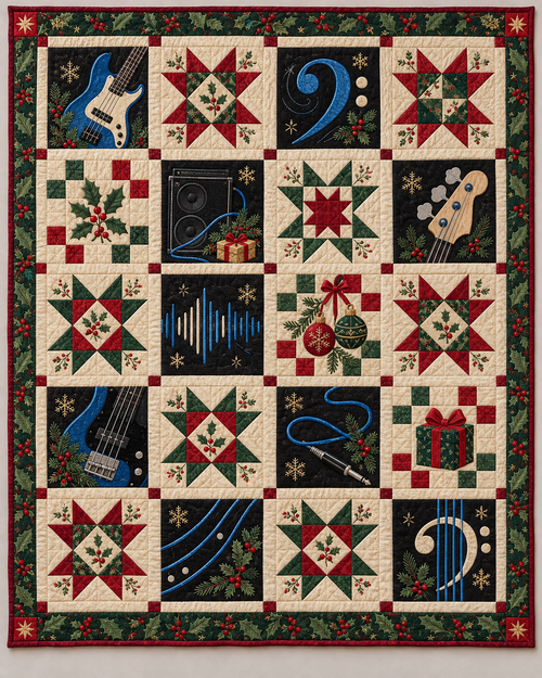 Christmas in the Low Notes Quilt Blanket — main design