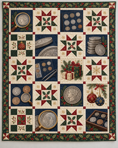 Christmas Coin Cabinet Quilt Blanket — main design
