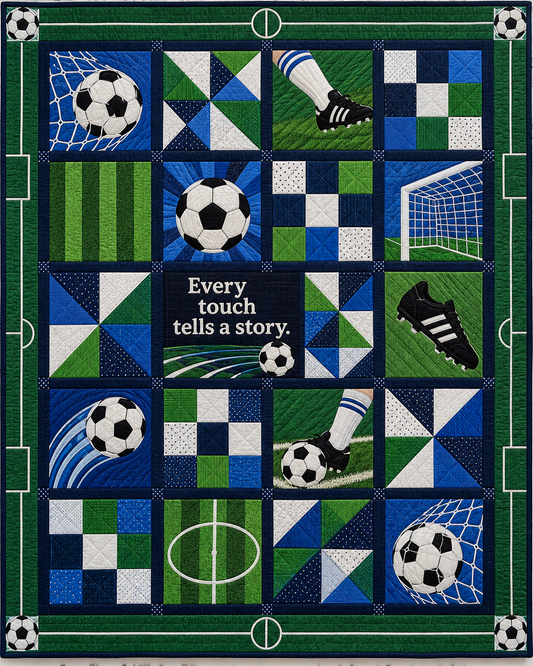 Pitchside Stories Soccer Quilt Blanket - main design