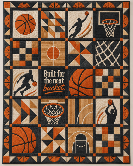 Next Bucket Basketball Quilt Blanket - main design