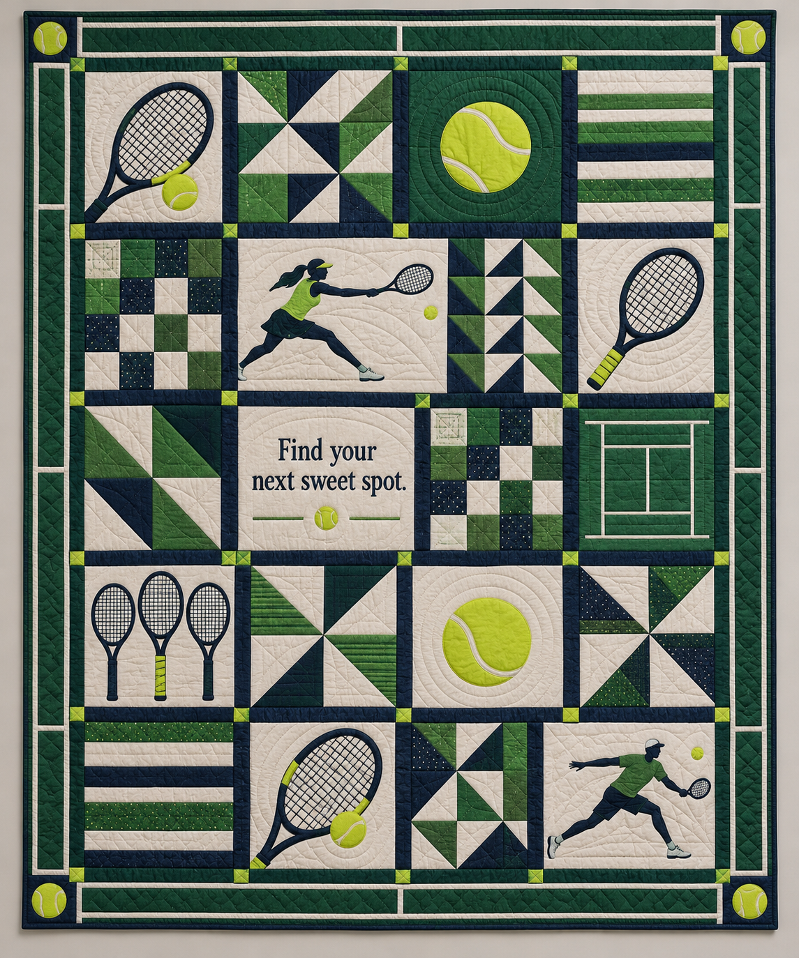 Sweet Spot Tennis Quilt Blanket - main design