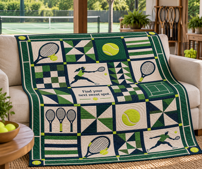 Sweet Spot Tennis Quilt Blanket - sofa mockup