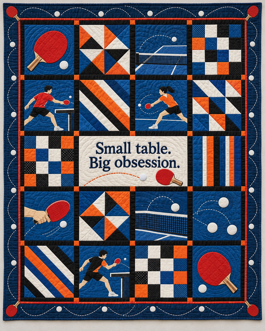 Rally Obsession Table tennis Quilt Blanket - main design
