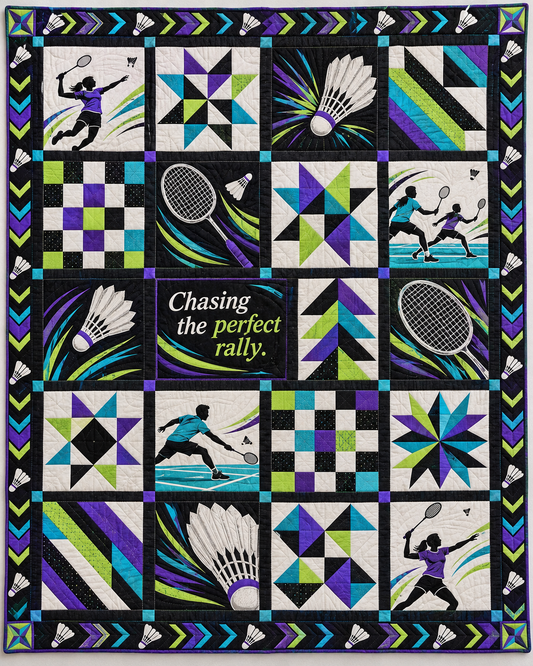 Featherflight Badminton Quilt Blanket - main design