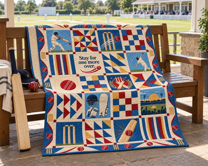 One More Over Cricket Quilt Blanket - venue bench mockup