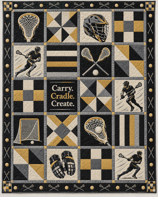 Cradle & Create Lacrosse Quilt Blanket - main design