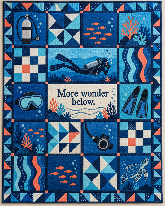 Wonder Below Scuba diving Quilt Blanket - main design