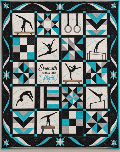 Strength in Flight Gymnastics Quilt Blanket - main design