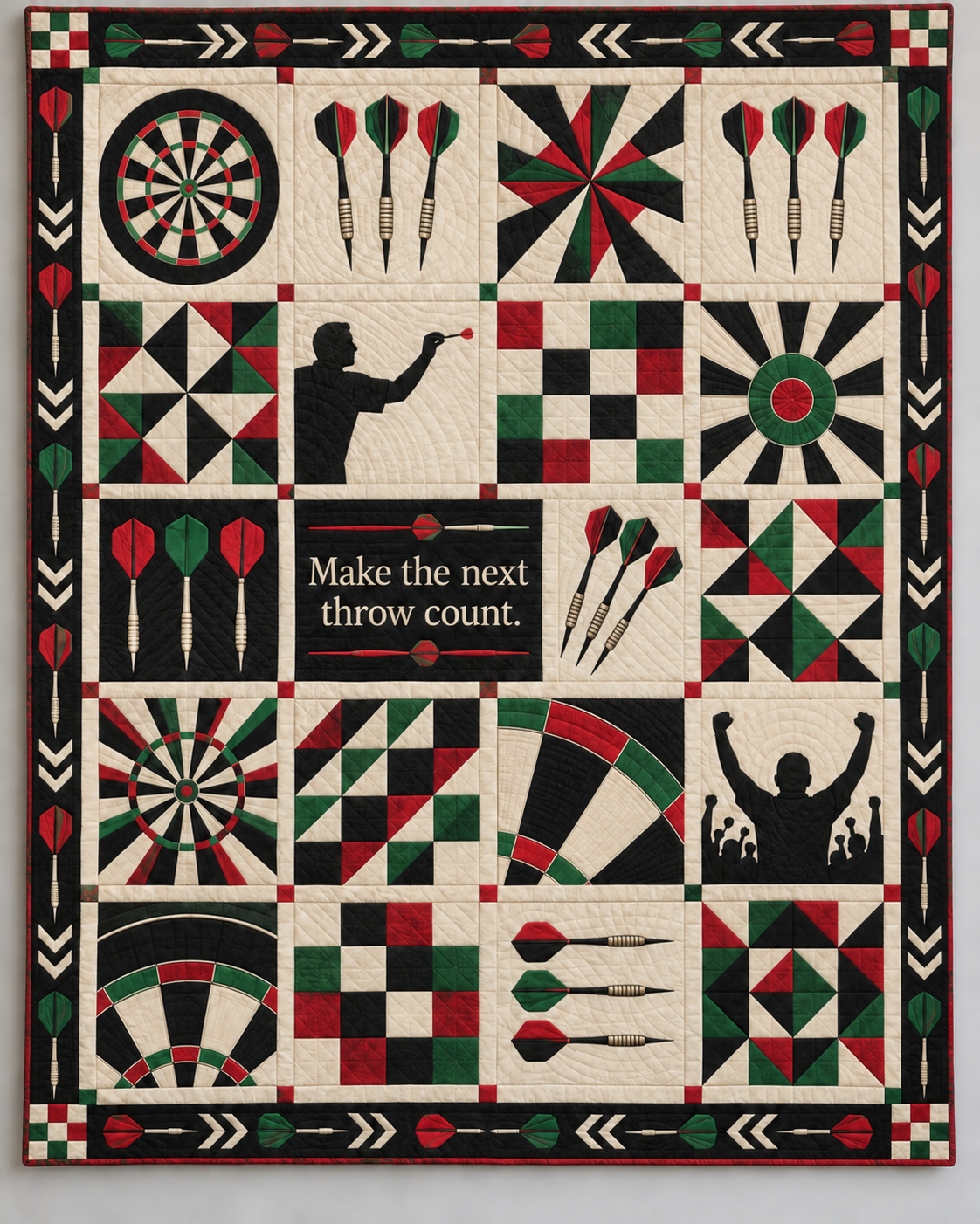 The Next Throw Darts Quilt Blanket - main design