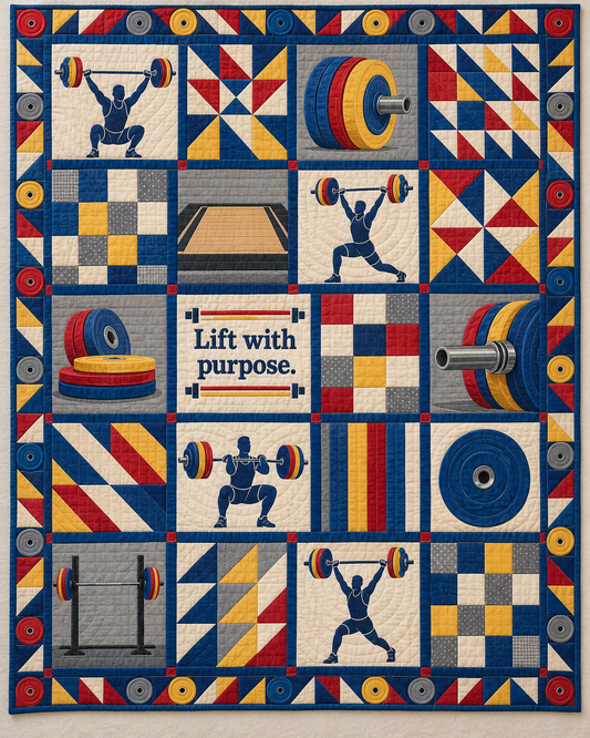 Lift with Purpose Olympic weightlifting Quilt Blanket - main design