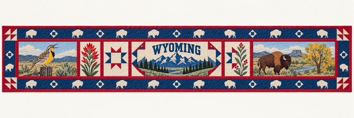 Wyoming Equality State Home Quilted Table Runner — Runner Design