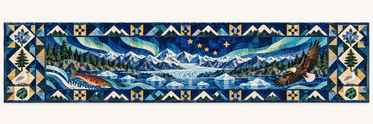 Alaska Mosaic Horizons Quilted Table Runner — Runner Design