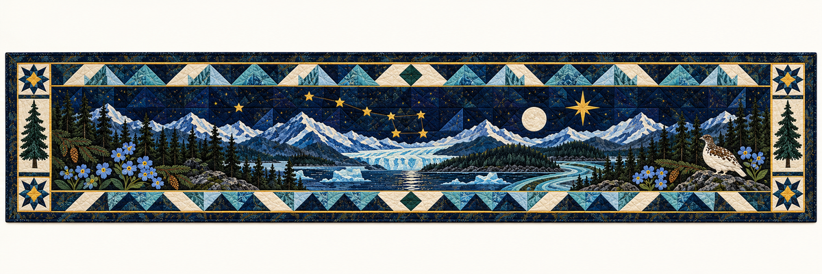 Alaska Night Garden Quilted Table Runner — Runner Design