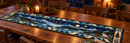 Alaska Night Garden Quilted Table Runner — Indoor