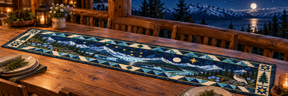 Alaska Night Garden Quilted Table Runner — Outdoor
