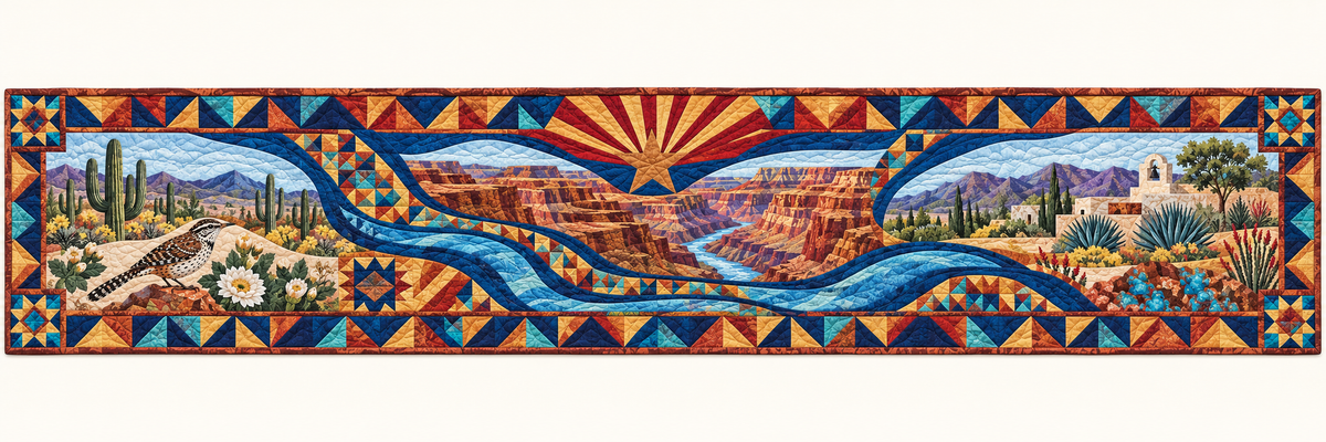 Arizona River Of Stories Quilted Table Runner — Runner Design