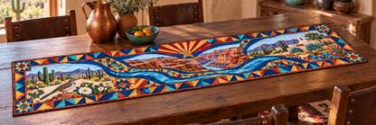 Arizona River Of Stories Quilted Table Runner — Indoor