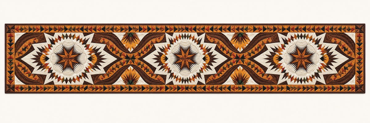 Autumn Compass Rose Quilted Table Runner — Runner Design