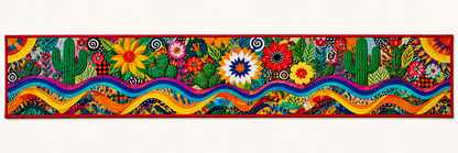 Cactus Ribbon Garden Quilted Table Runner — Runner Design