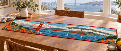 California Golden Gate Threads Quilted Table Runner — Indoor