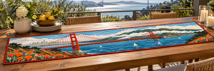 California Golden Gate Threads Quilted Table Runner — Outdoor