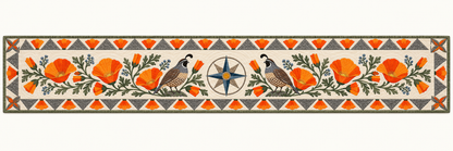 California Poppy Garden Quilted Table Runner — Runner Design