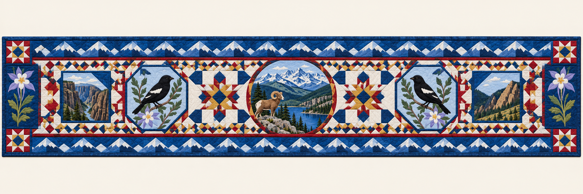 Colorado Celebration In Cloth Quilted Table Runner — Runner Design