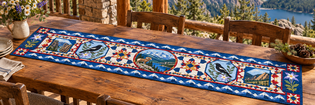 Colorado Celebration In Cloth Quilted Table Runner — Outdoor