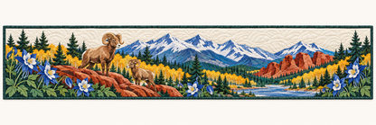 Colorado Columbine And Bighorn Quilted Table Runner — Runner Design