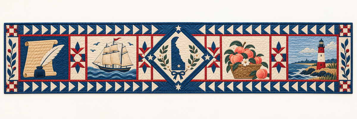 Delaware Liberty In Stitches Quilted Table Runner — Runner Design