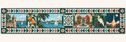 Florida Coastal Orbits Quilted Table Runner — Runner Design