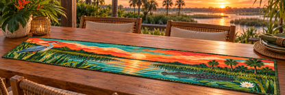 Florida Everglades Evening Quilted Table Runner — Outdoor