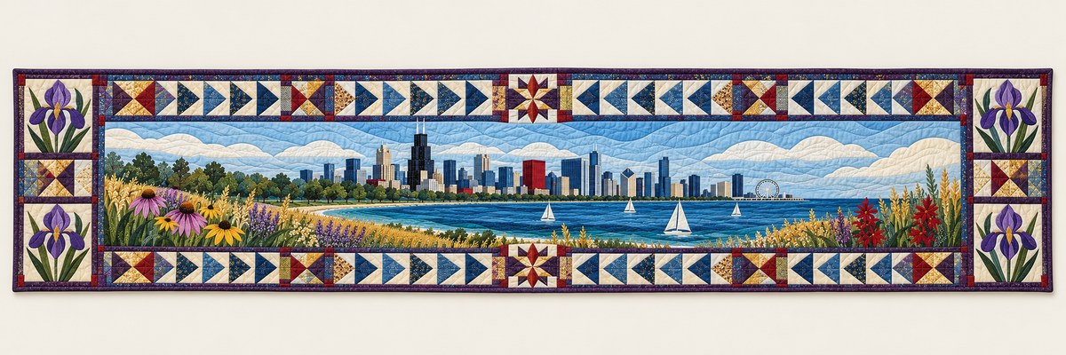 Illinois Prairie Meets The Lake Quilted Table Runner — Runner Design