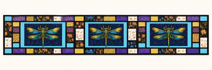 Jeweled Dragonfly Patchwork Quilted Table Runner — Runner Design