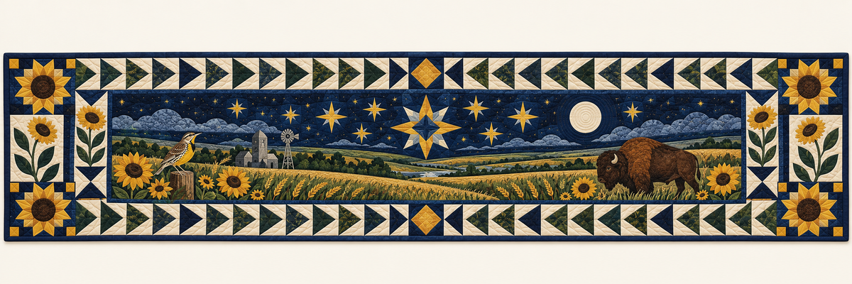 Kansas Night Garden Quilted Table Runner — Runner Design