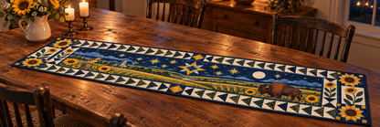 Kansas Night Garden Quilted Table Runner — Indoor