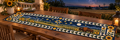 Kansas Night Garden Quilted Table Runner — Outdoor
