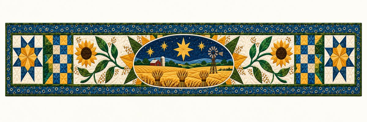Kansas To The Stars Quilted Table Runner — Runner Design