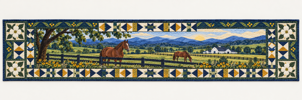 Kentucky Bluegrass Morning Quilted Table Runner — Runner Design