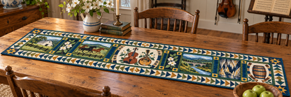 Kentucky Strings And Staves Quilted Table Runner — Indoor