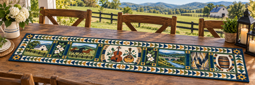 Kentucky Strings And Staves Quilted Table Runner — Outdoor