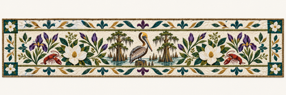 Louisiana Magnolia Pelican Quilted Table Runner — Runner Design