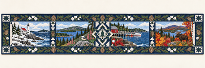 Maine Four Seasons Quilted Table Runner — Runner Design